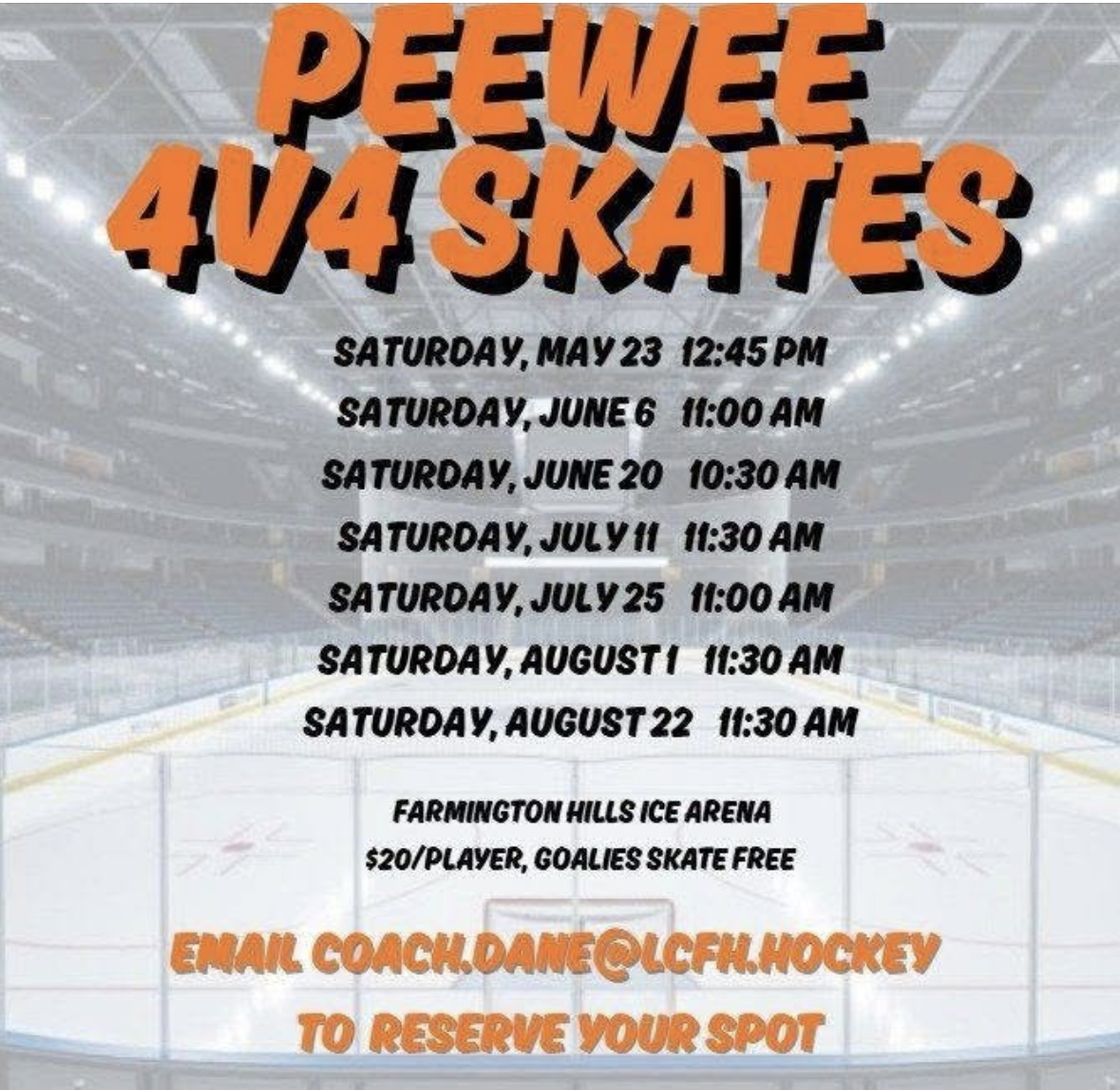 Peewee 4v4 Spring/Summer Skates image